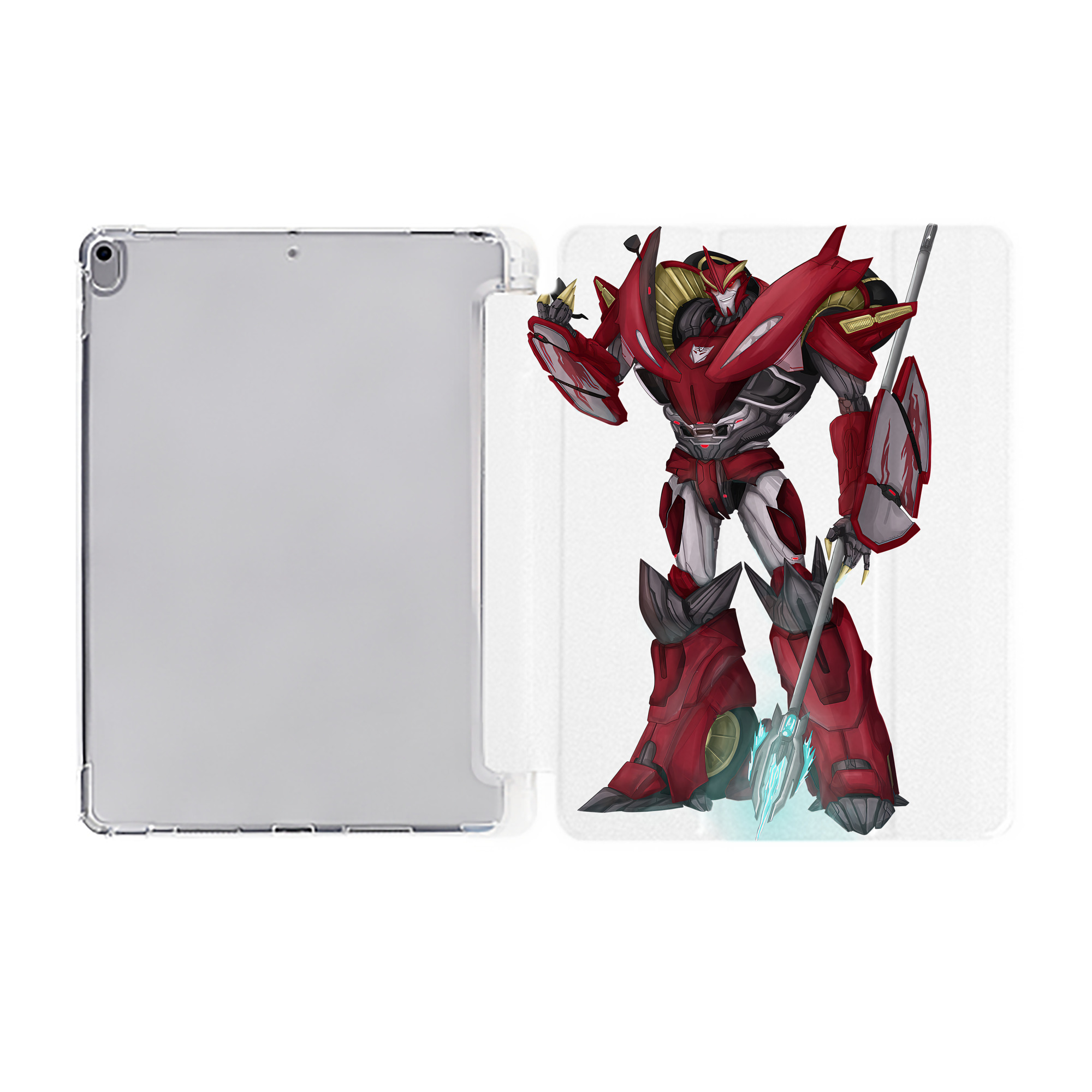 （画像用） Transformers トランスフォーマー IPad ケース ペン収納付き 三つ折りスタンド PUレザー×シリコン 対応機種9.5/10.5/10.9インチ